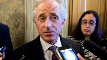 Senator Bob Corker speaks to reporters during the 14th day of the partial government shut down in Washington in this file photo taken October 14, 2013. REUTERS