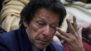 "Pakistan's cricketer-turned-politician Imran Khan gestures during a news conference following his visit to the Army Public School in Peshawar, Pakistan, Wednesday, Jan. 14, 2015. (AP)