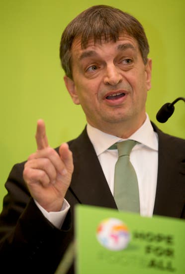 Jerome Champagne announces his intention to stand for FIFA president in 2015, in London Monday, Jan 20 2014. (AP)