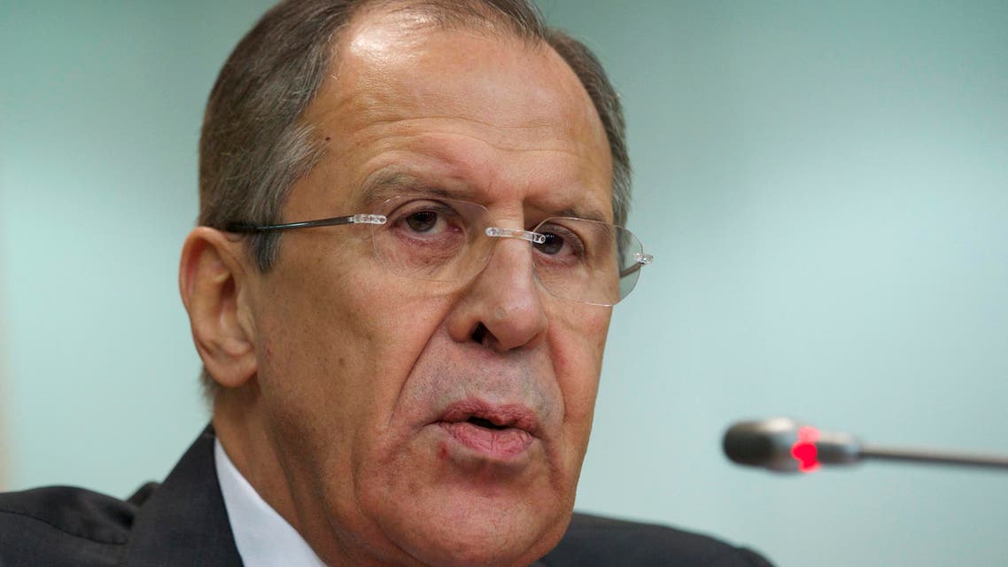 Russia's Foreign Minister Sergey Lavrov speaks at an annual news conference on Russia's foreign policy issues in the Foreign Ministry headquarters in Moscow Wednesday, Jan. 21, 2014. (AP)