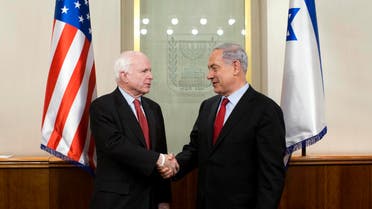 Israel's Prime Minister Benjamin Netanyahu (R) shakes hands with U.S. Senator John McCain (R-AZ) during their meeting in Jerusalem Jan. 19, 2015.  (Reuters)