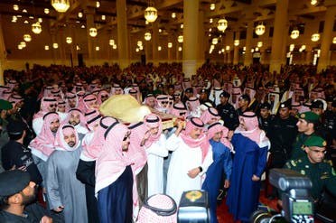 The body of Saudi King Abdullah is carried during his funeral at Imam Turki Bin Abdullah Grand Mosque in Riyadh Jan. 23, 2015 (Reuters)