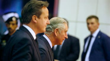 Britain's Prince Charles and PM Cameron arrive to offer condolences following the death of Saudi King Abdullah in Riyadh