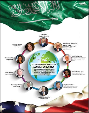 Infographic: U.S. delegation arrives in Saudi Arabia