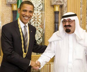 President Barack Obama with late King Abdullah when the former visited the latter in June 2009. (Photo by U.S. Embassy in Riyadh.)