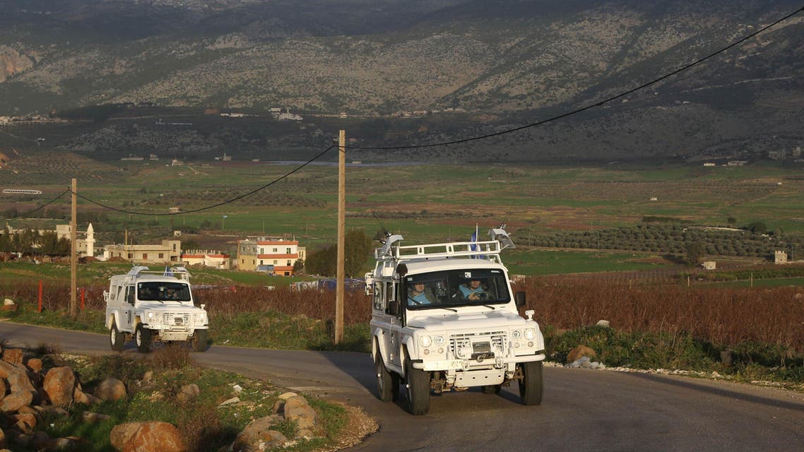 Spanish U.N. peacekeepers serving with the UNIFIL patrol in Ain Arab village, south Lebanon, near the border with Israel REUTERS