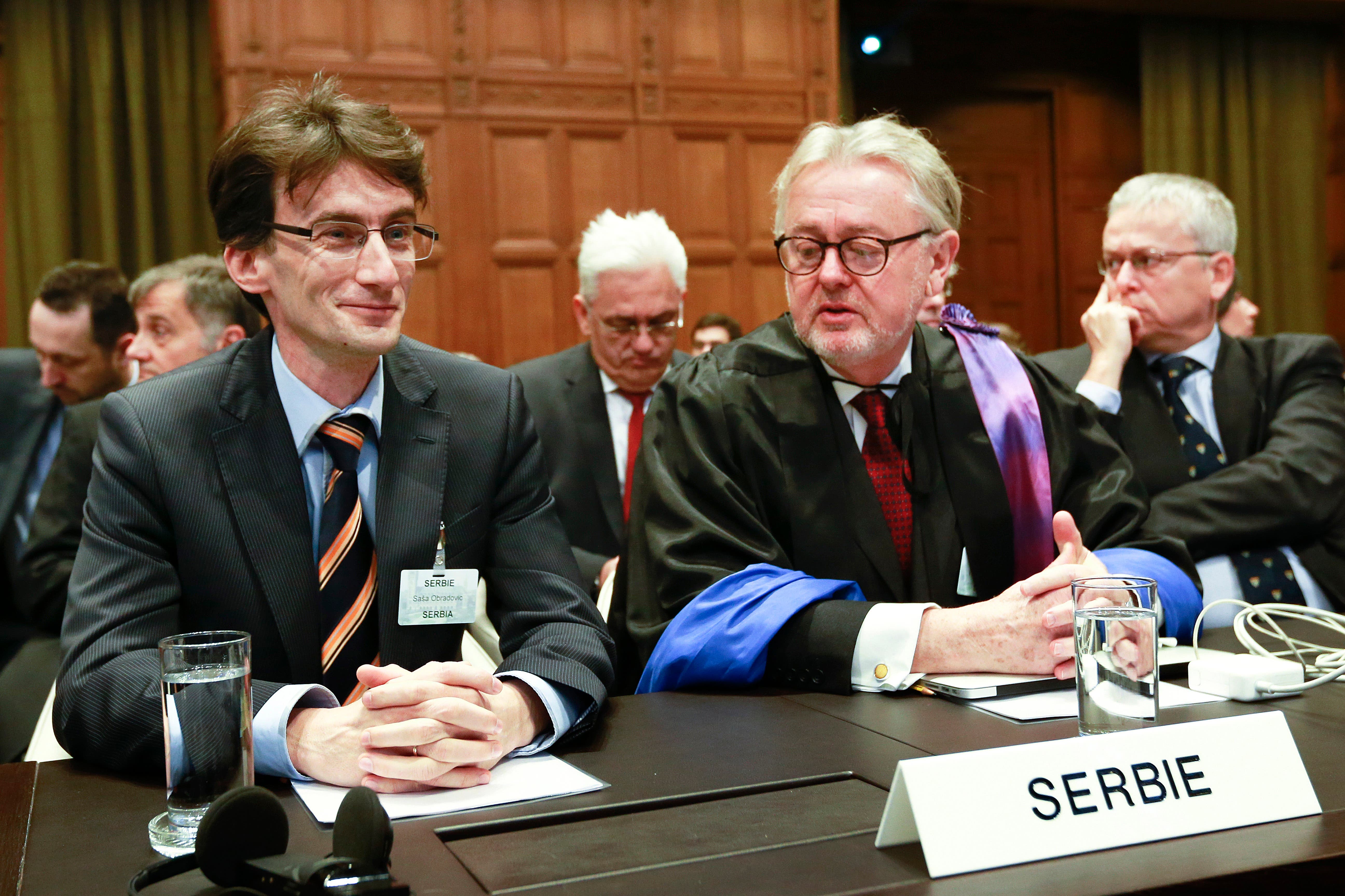 William Schabas, center, International Court of Justice (ICJ) AP