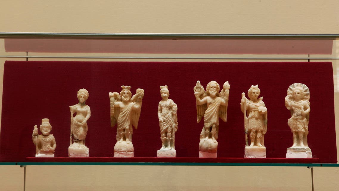 Seven statues represent days of the week from Nimrod civilization in Mosul, iraq are displayed at the Iraqi National Museum in Baghdad, Iraq, Monday, April 4, 2013. (AP)