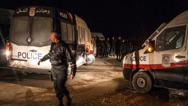 Police forces patrol near a house where suspected Islamist militants were hidden in Raoued, near Tunis, Monday night Feb. 3, 2014. (File photo: AP)