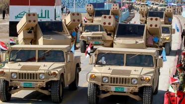 Military vehicles parade during a ceremony marking the anniversary of the founding of the Iraqi Air Defence in Baghdad, February 1, 2015.  (Reuters)