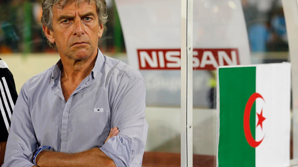 Algeria's head coach Gourcuff looks on during their quarter-final soccer match of the 2015 African Cup of Nations against Ivory Coast in Malabo. (Reuters)