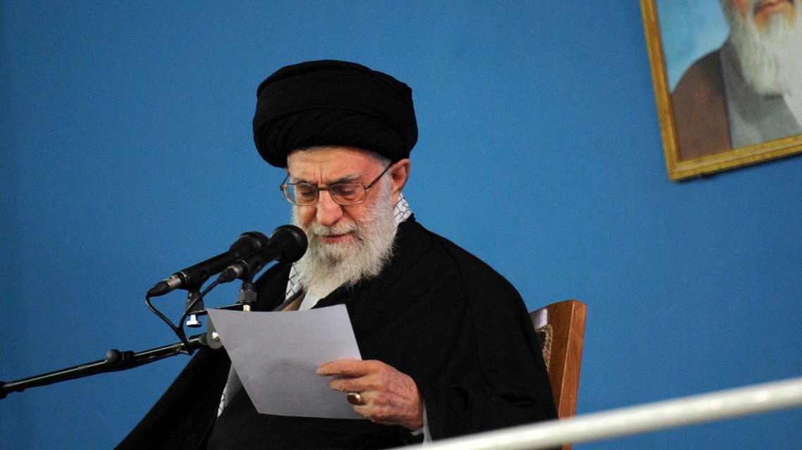 In this picture released by the official website of the office of the Iranian supreme leader, Supreme Leader Ayatollah Ali Khamenei reads a note during his speech in a public gathering at his residence in Tehran, Iran, Wednesday, Jan. 7, 2015. (AP)