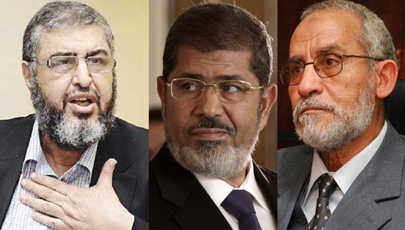 محمد بديع وخيرت الشاطر ومحمد مرسي