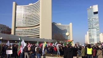 مظاهرات أهوازية أمام مقر الأمم المتحدة ضد إيران