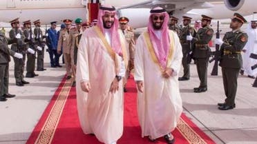 Saudi Defense Minister Prince Mohammad bin Salman bin Abdulaziz (Left) arrived in Abu Dhabi. 