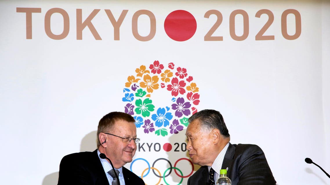 IOC Vice President John Coates, left, and Yoshiro Mori, president of Tokyo 2020 Organizing Committee of Olympic and Paralympic Games, in Tokyo Thursday, Feb. 5, 2015. (Reuters)