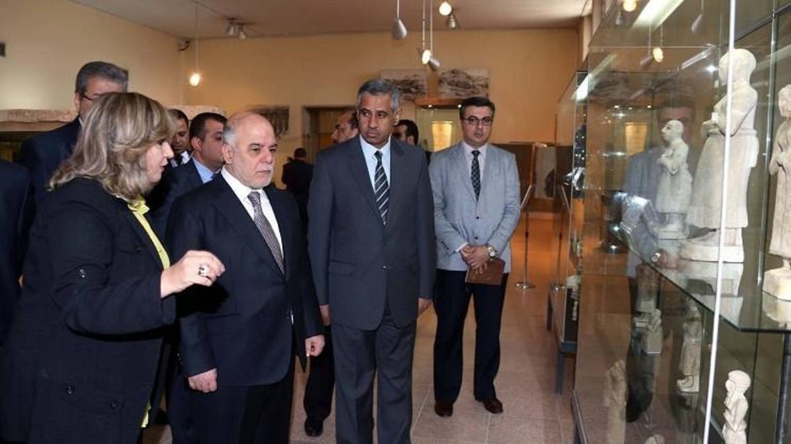 العبادي خلال إعادة افتتاح المتحف الوطني في العراق