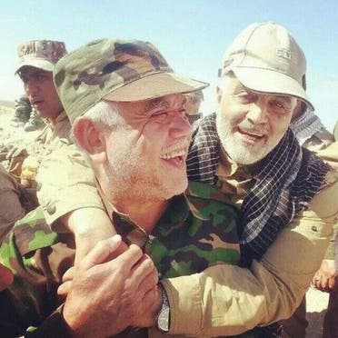 A photograph posted by Mashregh News, an Iranian outlet close to the country's Revolutionary Guards Corps, that shows top Iranian general Qassem Soleimani embracing the leader of Iraq’s Shiite Badr militia Hadi al-Amiri. This picture is not dated, but is thought to have been taken in 2014. 