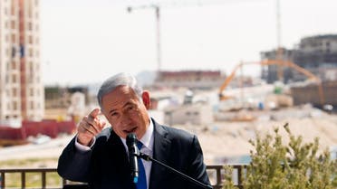 Israeli Prime Minister Benjamin Netanyahu delivers a statement in front of new construction, in the Jewish settlement known to Israelis as Har Homa and to Palestinians as Jabal Abu Ghneim, in an area of the West Bank that Israel captured in a 1967 war and annexed to the city of Jerusalem, March 16, 2015. (Reuters)