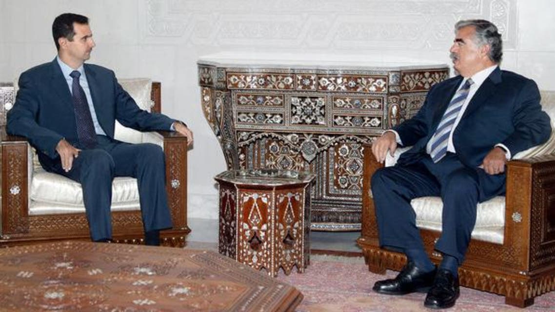 رفيق الحريري وبشار الأسد