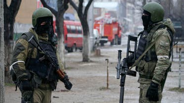 Russian special force soldiers during an anti-terrorist operation in Makhachkala, the capital of the Southern Russian republic of Dagestan on Monday, Jan. 20, 2014. (AP) 