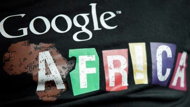 In this photo taken, Thursday, Sept.13, 2012. A staff member wears a T-shirt bearing the name of Google Africa, in Lagos, Nigeria. (Reuters)