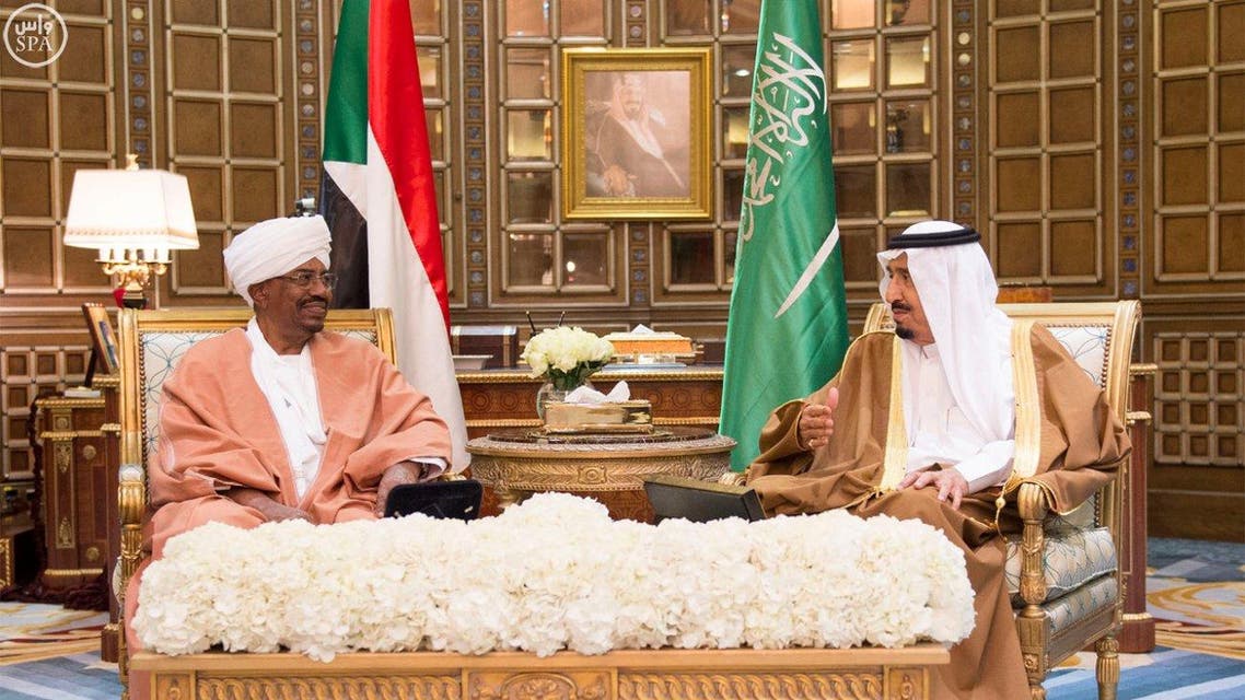 Sudan President Omar al-Bashir and Saudi King Salman in Riyadh SPA