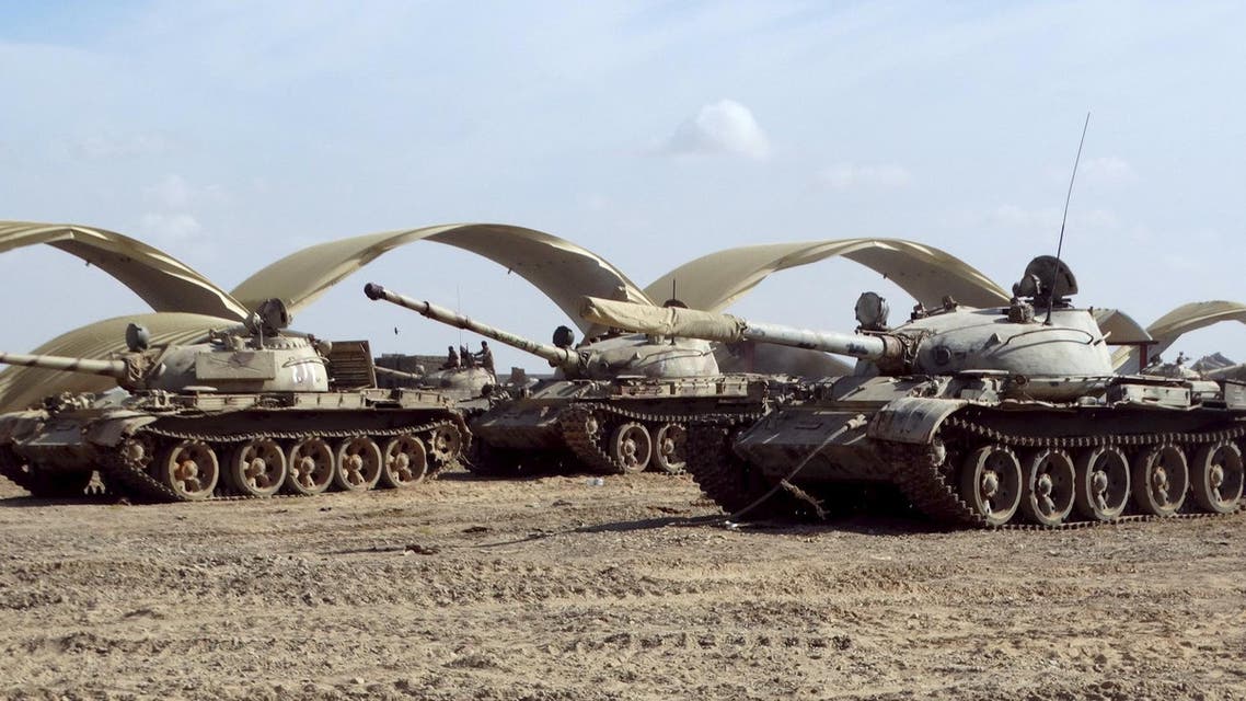 Tanks seized recently by Southern People's Resistance militants loyal to Yemen's President Abd-Rabbu Mansour Hadi are seen at the al-Anad air base in the country's southern province of Lahej March 24, 2015. (Reuters)
