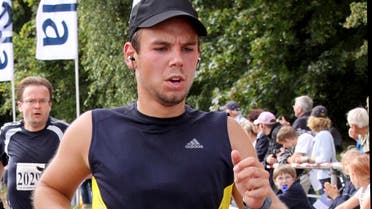 In this Sunday, Sept. 13, 2009 photo Andreas Lubitz competes at the Airportrun in Hamburg, northern Germany. (AP)