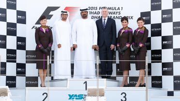 Director of Abu Dhabi Events Bureau Faisal Al Sheikh (L), Yas Marina Circuit CEO Al Tareq Al Ameri (C), and Etihad Airways’ Senior Vice President of Marketing Shane O’Hare (R). (Photo courtesy: Seven Media) 