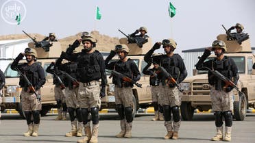 Royal Saudi Land Forces and units of Special Forces of the Pakistani army take part in a joint military exercise called "Al-Samsam 5" in Shamrakh field, north of Baha region, southwest Saudi Arabia, Monday, March 30, 2015. (AP Photo/SPA)