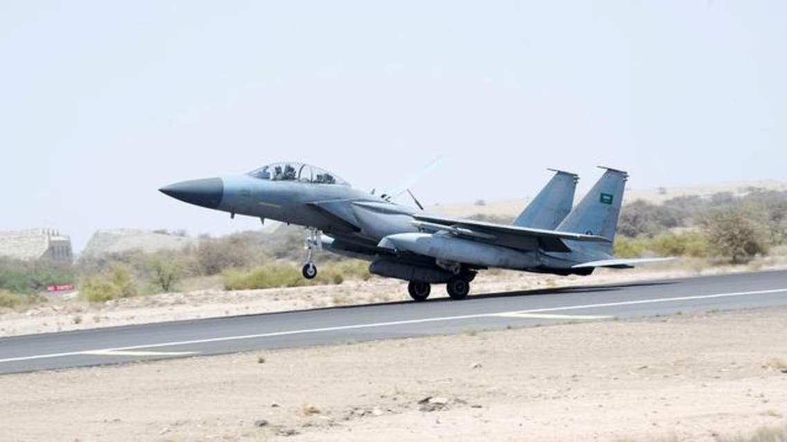A jet takes off to participate in the Saudi-led air strikes on Yemen, at an airbase in an undisclosed location in Saudi Arabia in this April 2, 2015. (Reuters)