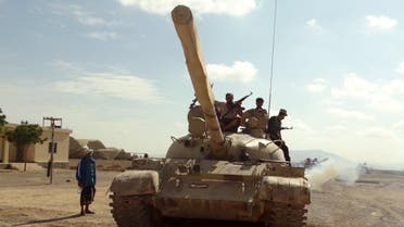 Southern People's Resistance militants loyal to Yemen's President Abd-Rabbu Mansour Hadi move a tank from the al-Anad air base in the country's southern province of Lahej March 24, 2015. (Reuters)