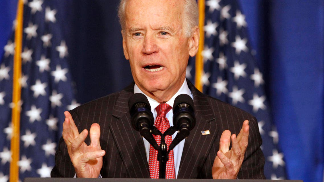 Vice President Joe Biden speaks about U.S. policy in Iraq, Thursday, April 9, 2015, at the National Defense University in Washington, in advance of Iraqi Prime Minister Haider al-Abadi’s visit to Washington, next week. The vice president was to discuss Iraq’s political and military progress, and the work that lies ahead to defeat ISIL and forge a more inclusive Iraq. (AP Photo/Jacquelyn Martin)
