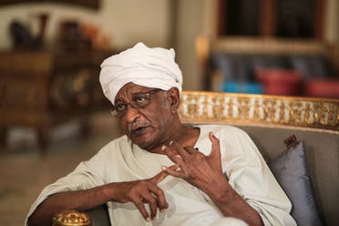 In this Monday, April 13, 2015 photo, Amin Mekki Medani, top lawyer and rights advocate, speaks during an interview in his house, Khartoum, Sudan. At midnight on Dec. 6, security forces descended on the home of Medani. He had just gotten back from the Ethiopian capital, Addis Ababa, where he had successfully pushed Sudan’s opposition parties to sign onto a document known as “Sudan Call,” pushing al-Bashir to postpone elections, form a unity government, amend the constitution and hold a free and fair vote. The 76-year-old lawyer spent the next 15 days in solidarity confinement, a small cell with no windows, a mattress on the floor and a neon light and air conditioning blasting non-stop. (AP Photo/Mosa'ab Elshamy)