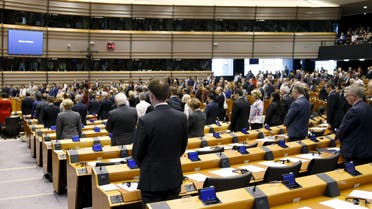 Members of the European Parliament (MEP) observe a minute of silence as they commemorate the 100th anniversary of Armenian mass killings, at the EU Parliament in Brussels April 15, 2015. REUTERS