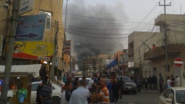 Smoke rises from the site of a bomb attack in Erbil, the capital of Iraq's Kurdistan region, April 17, 2015. (Reuters)