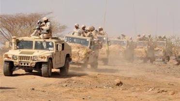 قوات عسكرية سعودية على الحدود اليمنية السعودية