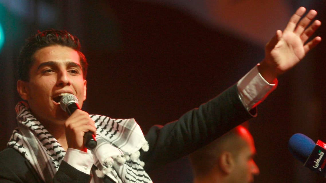 In this July 1, 2013 file photo, Mohammed Assaf, the 23-year-old from the Gaza Strip who won the popular pan-Arab song contest "Arab Idol" last month performs in the West Bank city of Ramallah. (AP)