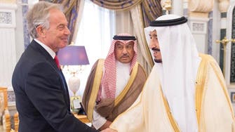 Saudi King Salman receives former UK Quartet envoy Tony Blair