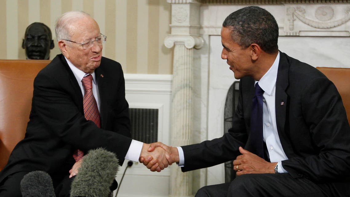President Barack Obama meets with Prime Minister Beji Caid Essebsi of Tunisia in the Oval Office at the White House in Washington, Oct. 7, 2011. (File Photo:AP)