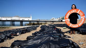 UK body bag protest over Mediterranean boat crisis