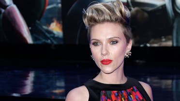 Scarlett Johansson poses for photographers upon arrival at the premiere for the film 'The Avengers Age of Ultron' in London, Tuesday, 21 April, 2015. (AP)