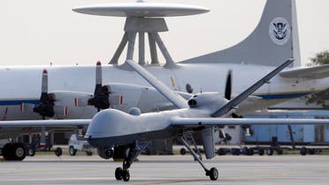 In this Nov. 8, 2011 file photo, a Predator B unmanned aircraft taxis at the Naval Air Station in Corpus Christi, Texas. AP