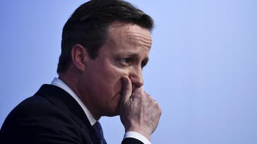 File photo of Britain's Prime Minsiter David Cameron at Conservative Party's election manifesto in Swindon Reuters