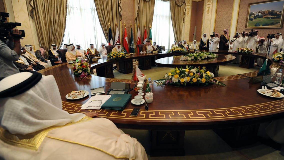 The Gulf foreign ministers takes part in a meeting to discuss the war in Yemen on April 30, 2015 in the Saudi capital Riyadh, few days ahead of the summit of the Gulf Cooperation Council (GCC). (AFP)