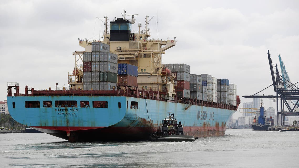 In this Friday, May 16, 2014 file photo, a Maersk Line vessel is guided by a tugboat as it heads into the Port of Miami off of Miami Beach, Fla. (File photo: AP)
