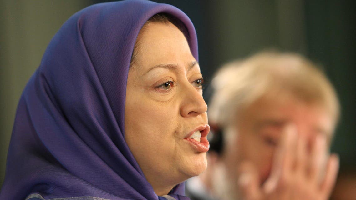 Maryam Rajavi, leader of the National Council of Resistance of Iran addresses the media in Brussels. (File: AP)