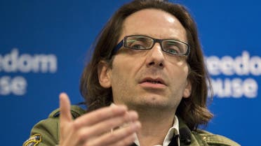 Jean-Baptiste Thoret, Charlie Hebdo's film critic, speaks at a news conference in Washington on May 1. (File photo: AFP)