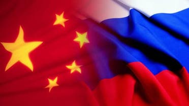 علم الصين وعلم روسيا